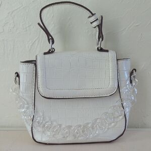 Carlos by Carlos Santana Ivory Croc-Embossed Mini Bag